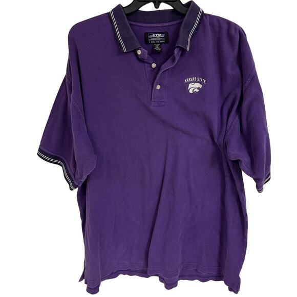 VTG KSU Kansas K-State Wildcats Mens Size XXL Purple Polo Shirt GTM Sportswear - Picture 1 of 5